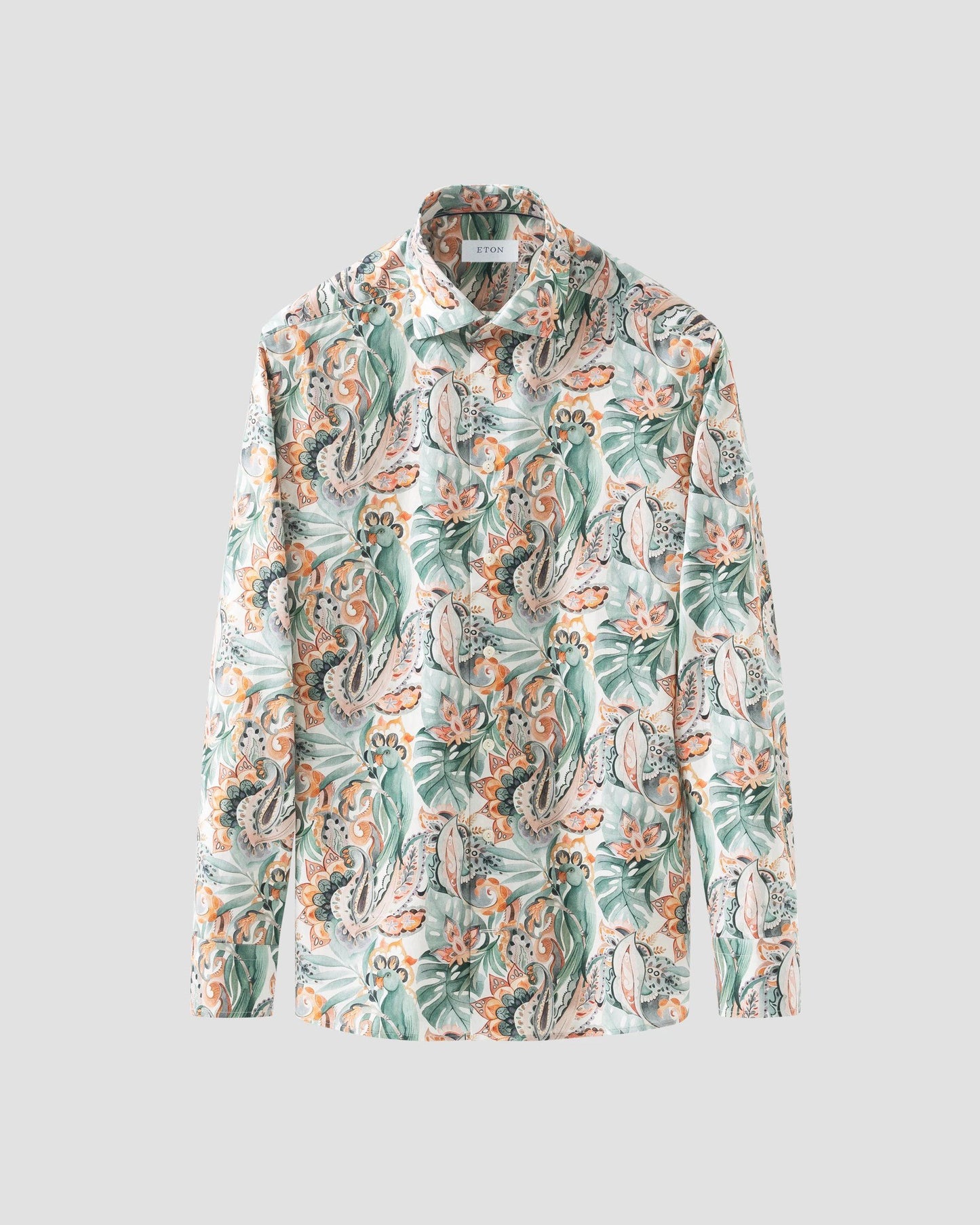Watercolor Parrot Print Dress Shirt