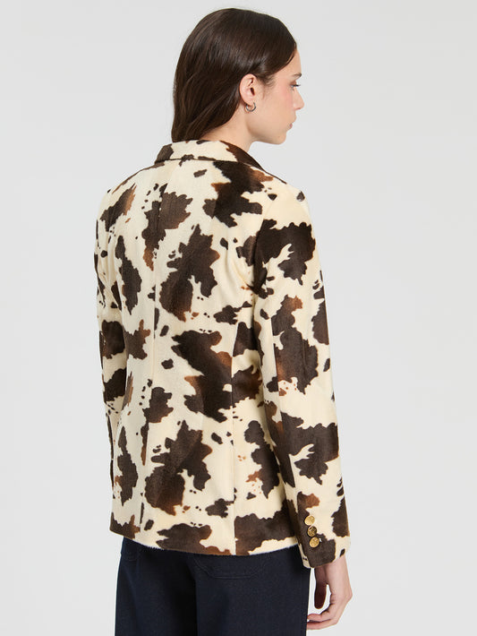 Vilagallo Hillary Blazer Cow Print Blazer