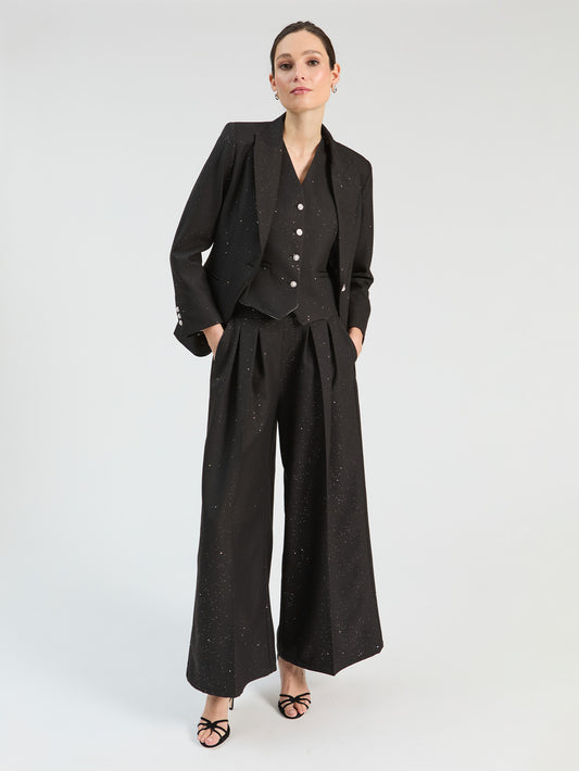 Vilagallo Black Sequin Trousers