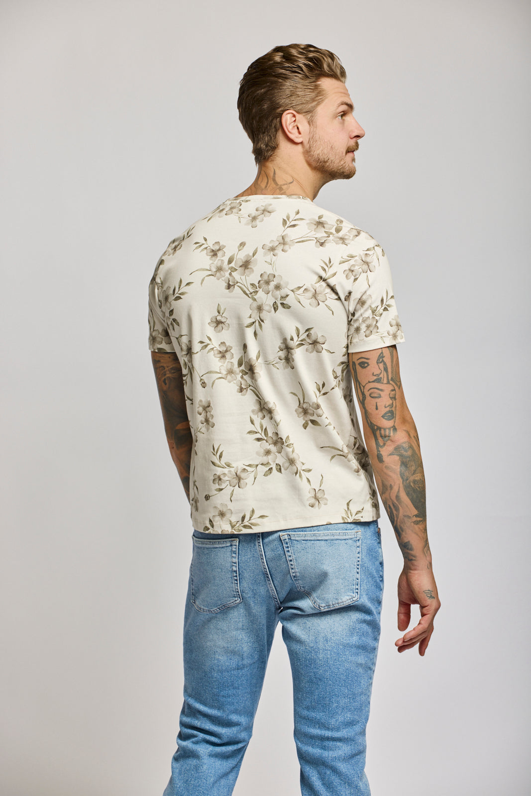 Floral Short Sleeve Crew Neck T-Shirt - 2 Colours