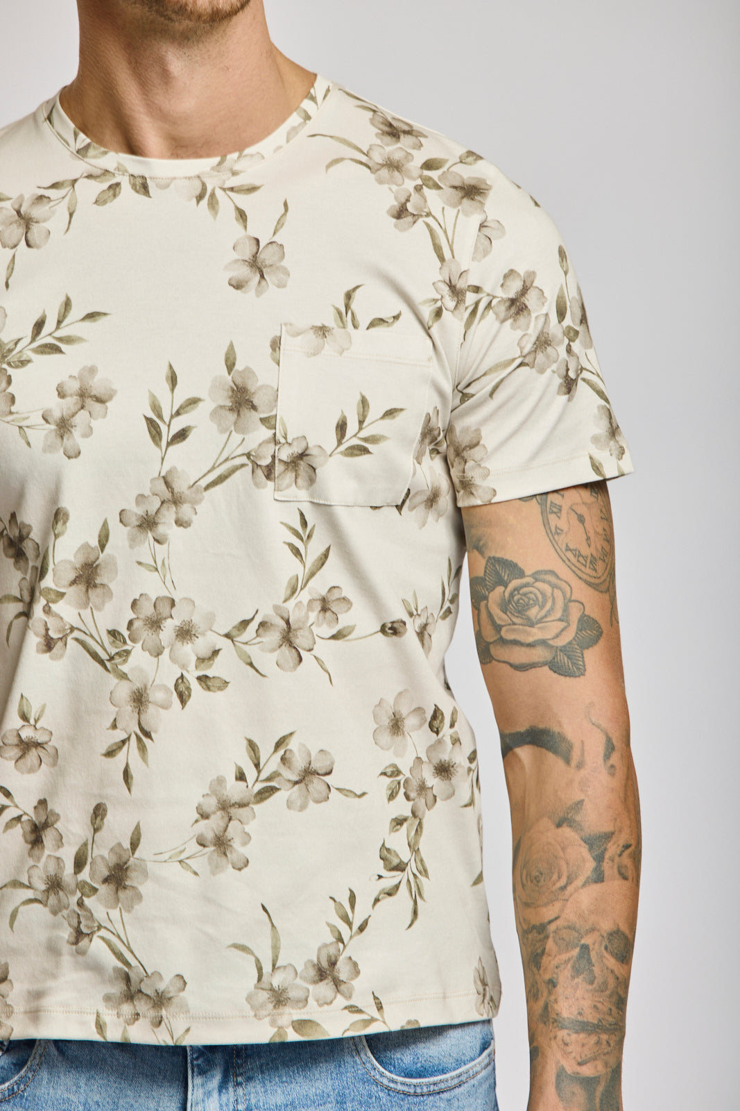 Floral Short Sleeve Crew Neck T-Shirt - 2 Colours