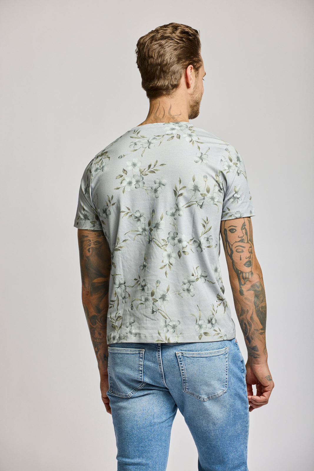 Floral Short Sleeve Crew Neck T-Shirt - 2 Colours