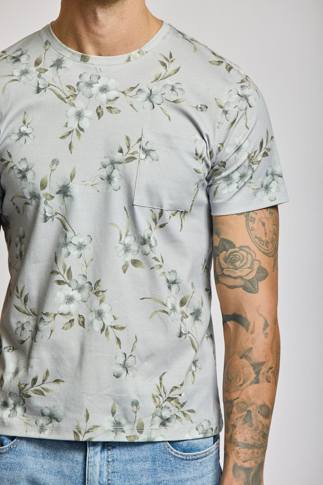 Floral Short Sleeve Crew Neck T-Shirt - 2 Colours
