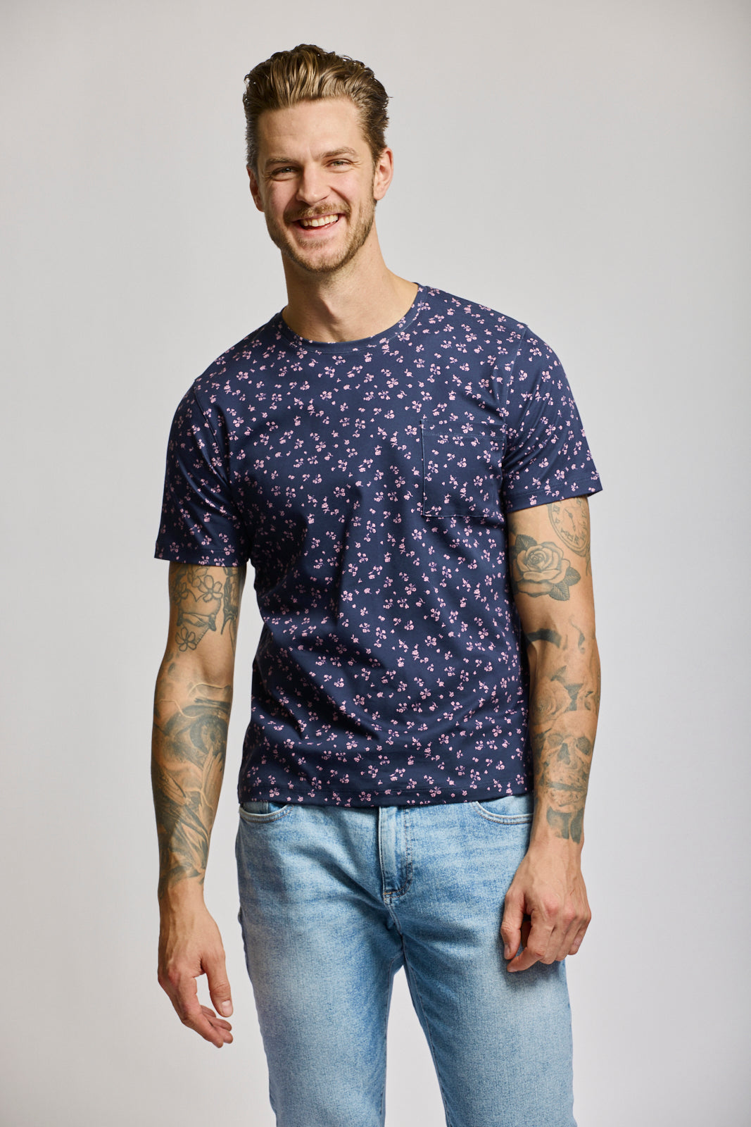 Micro Floral Short Sleeve T-Shirt