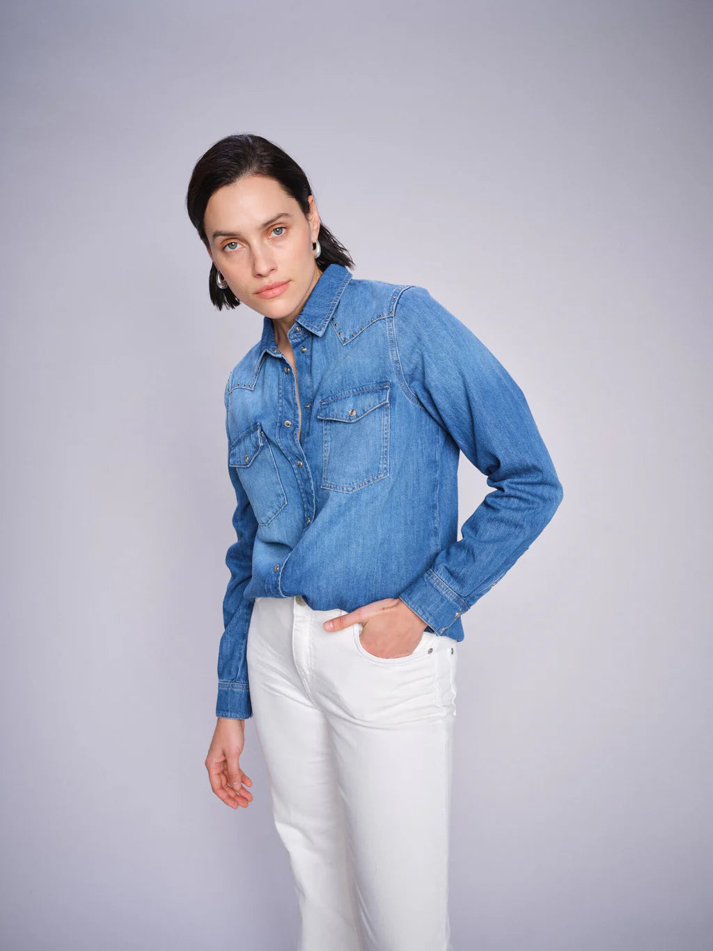 Elvira Denim Shirt - Mos Mosh - Women's Denim Shirt
