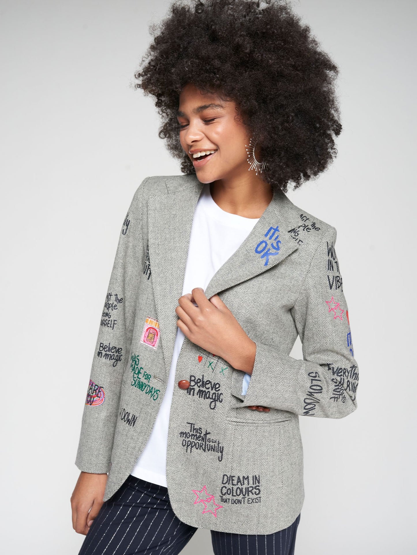 Graffiti Herringbone Blazer