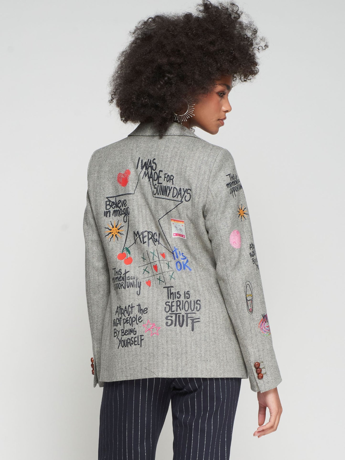 Graffiti Herringbone Blazer