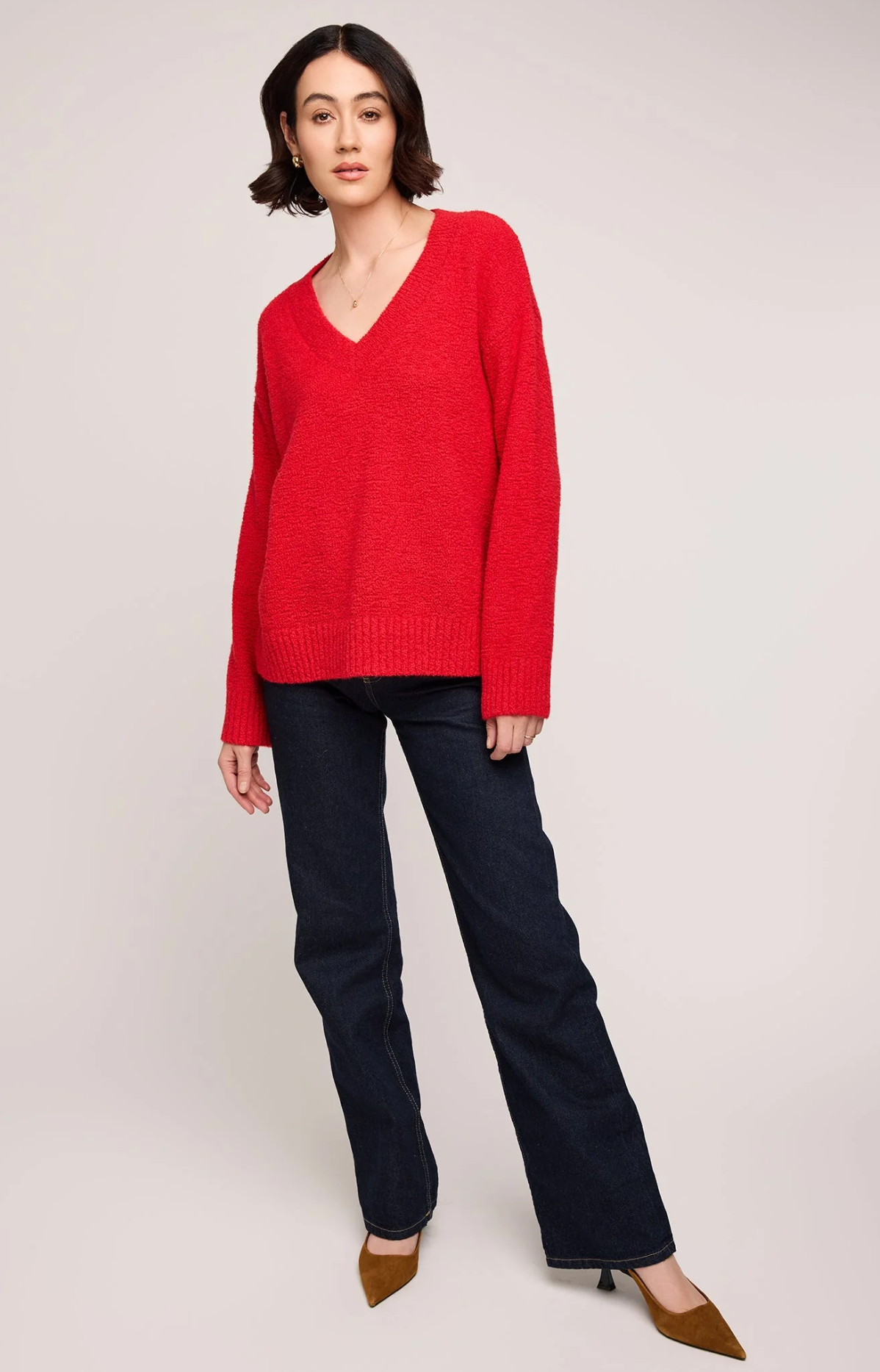 Tilda V-Neck Sweater - Women's Sweater - Gentle Fawn