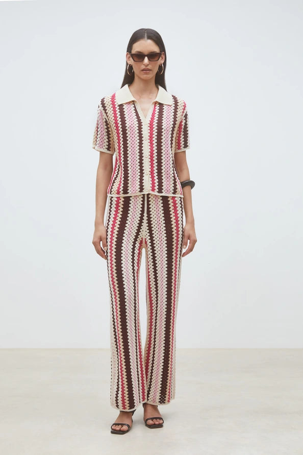 Suncoo Striped Knit Polo