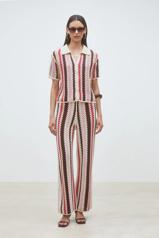 Suncoo Striped Knit Polo