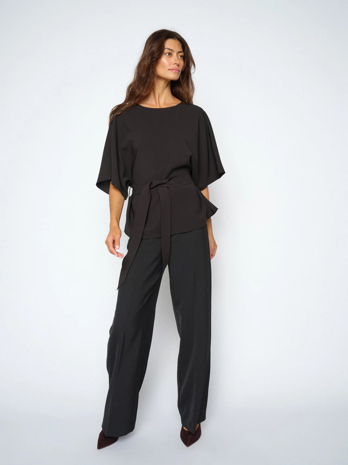 Mos Mosh Leya Pant in Burgundy and Black