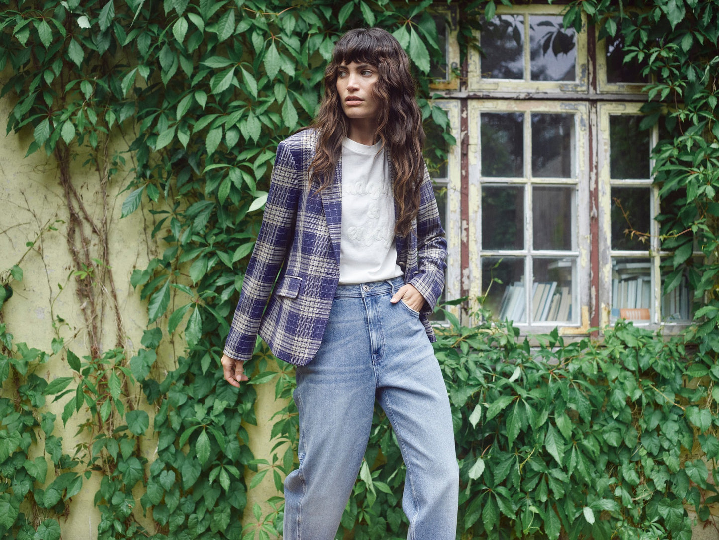 Mos Mosh Blake Chec Blazer Crown Blue