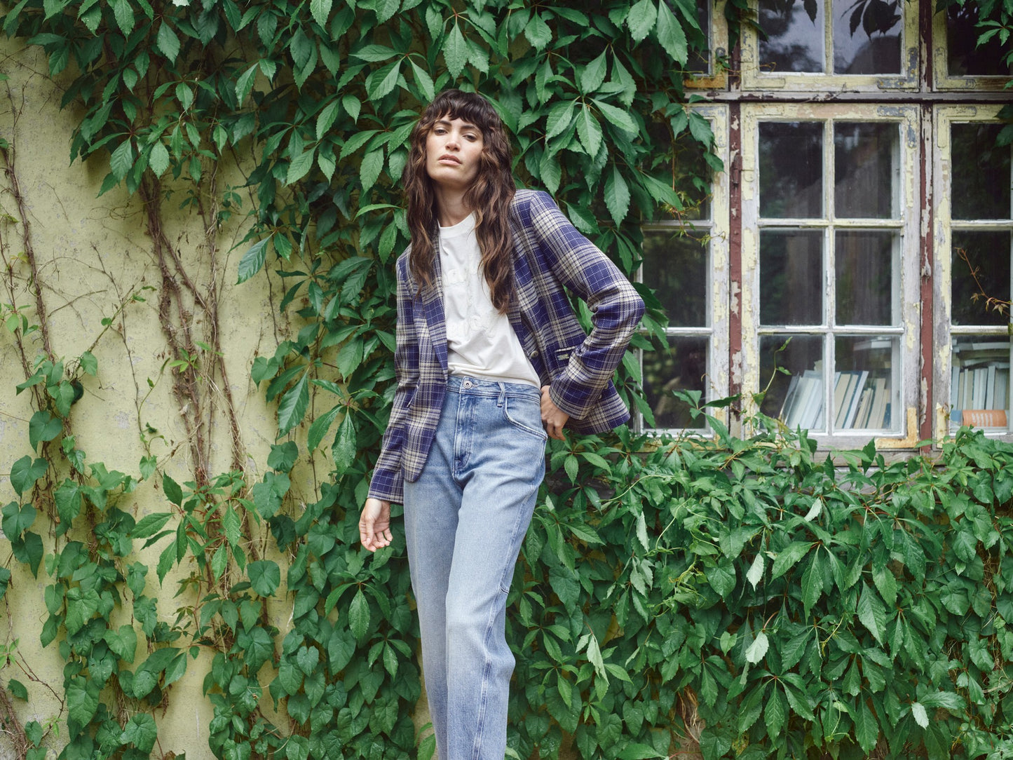 Mos Mosh Blake Chec Blazer Crown Blue