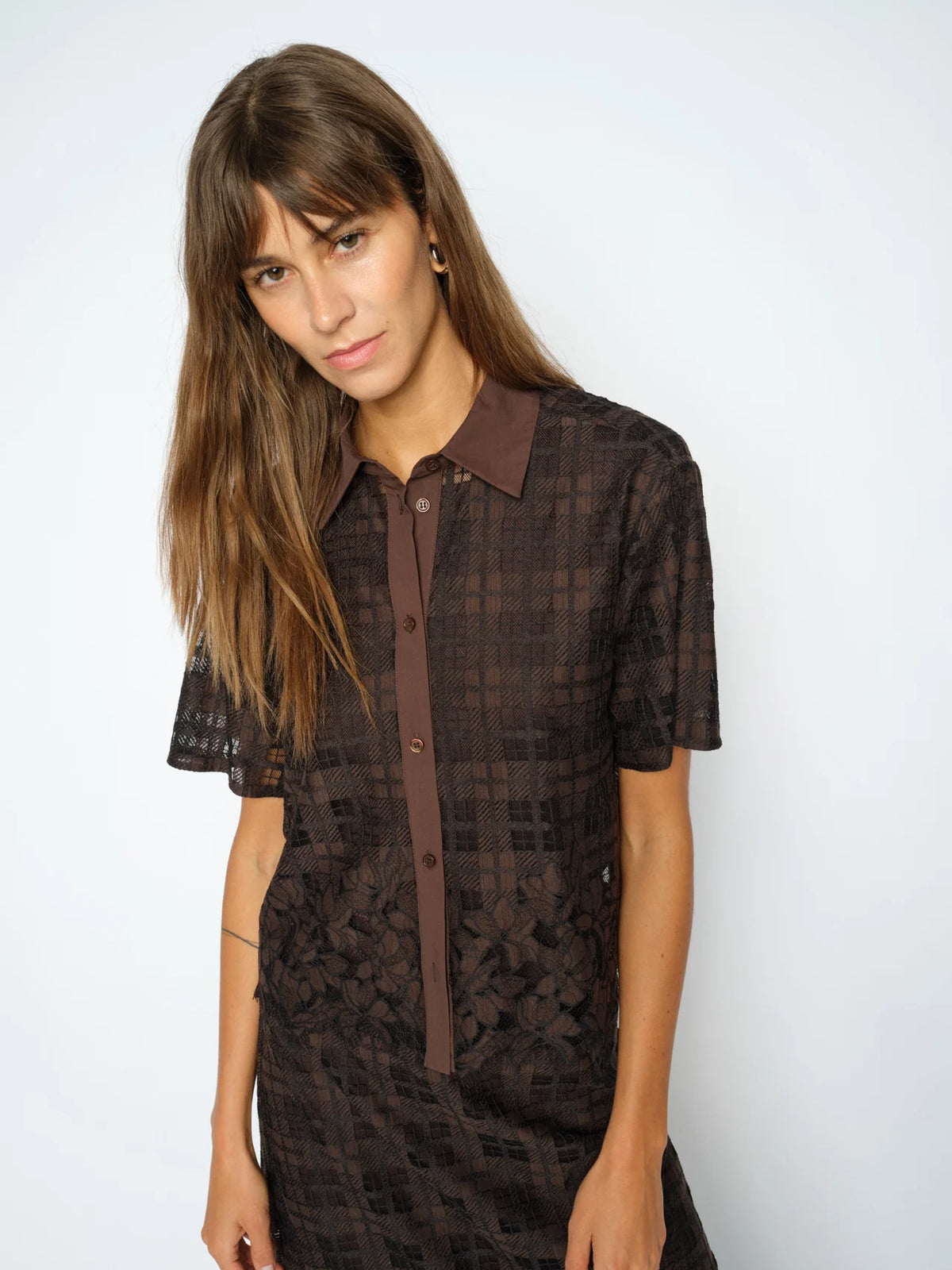 Mos Mosh Lia Checko Lace Shirt