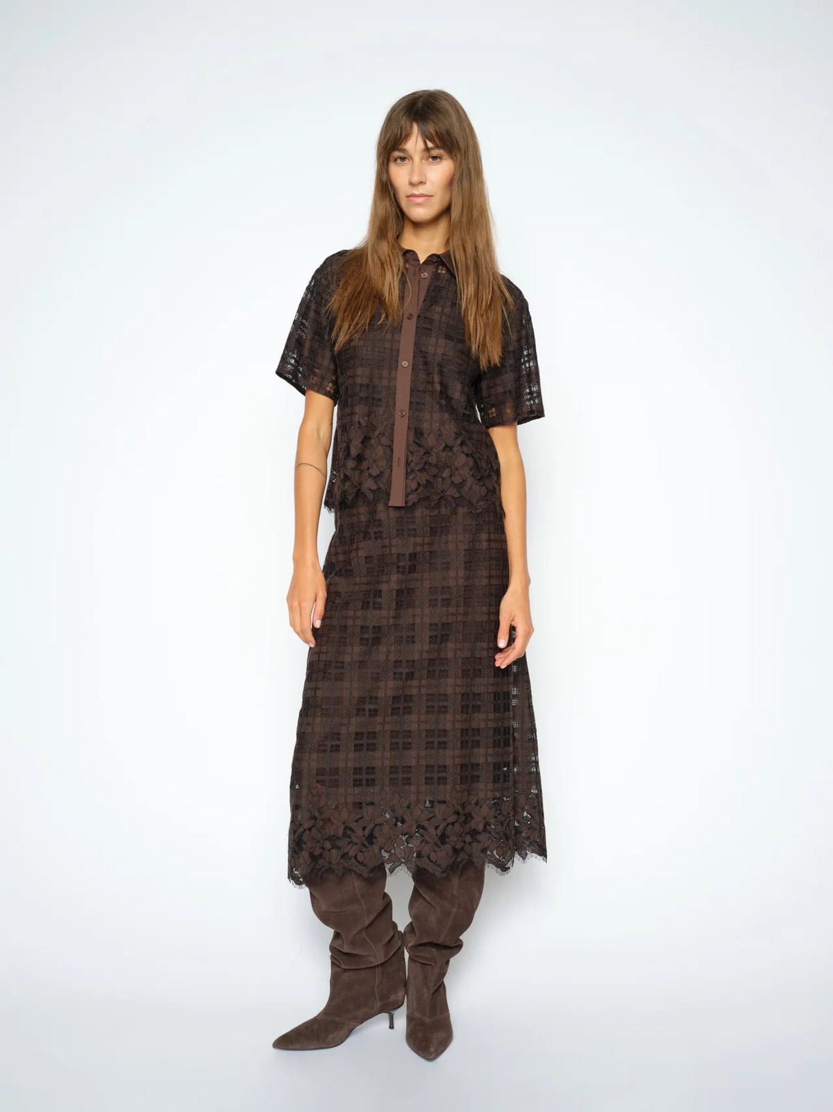 Mos Mosh Lia Checko Lace Shirt