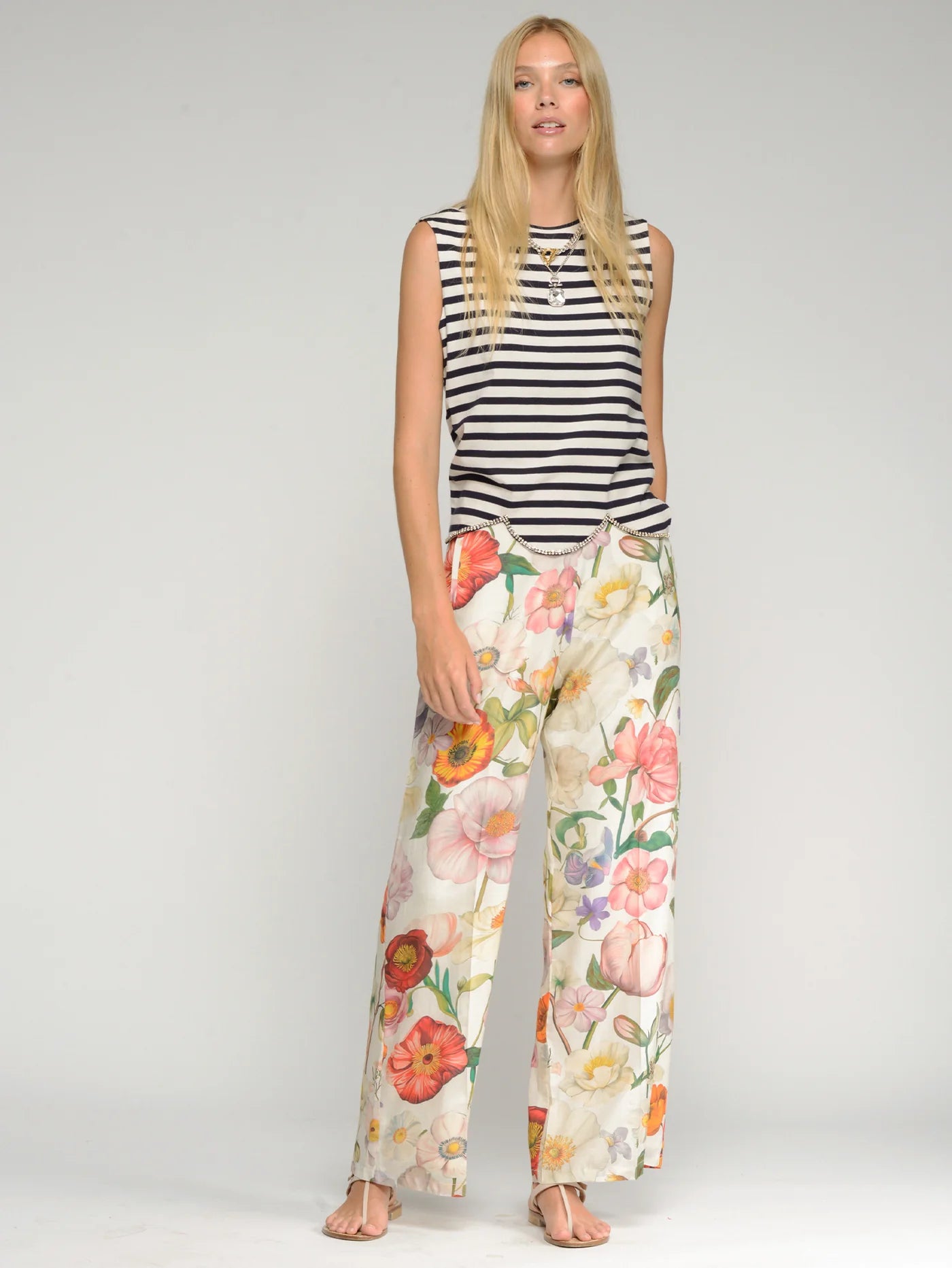 Vilagallo Multicolored Floral Trouser