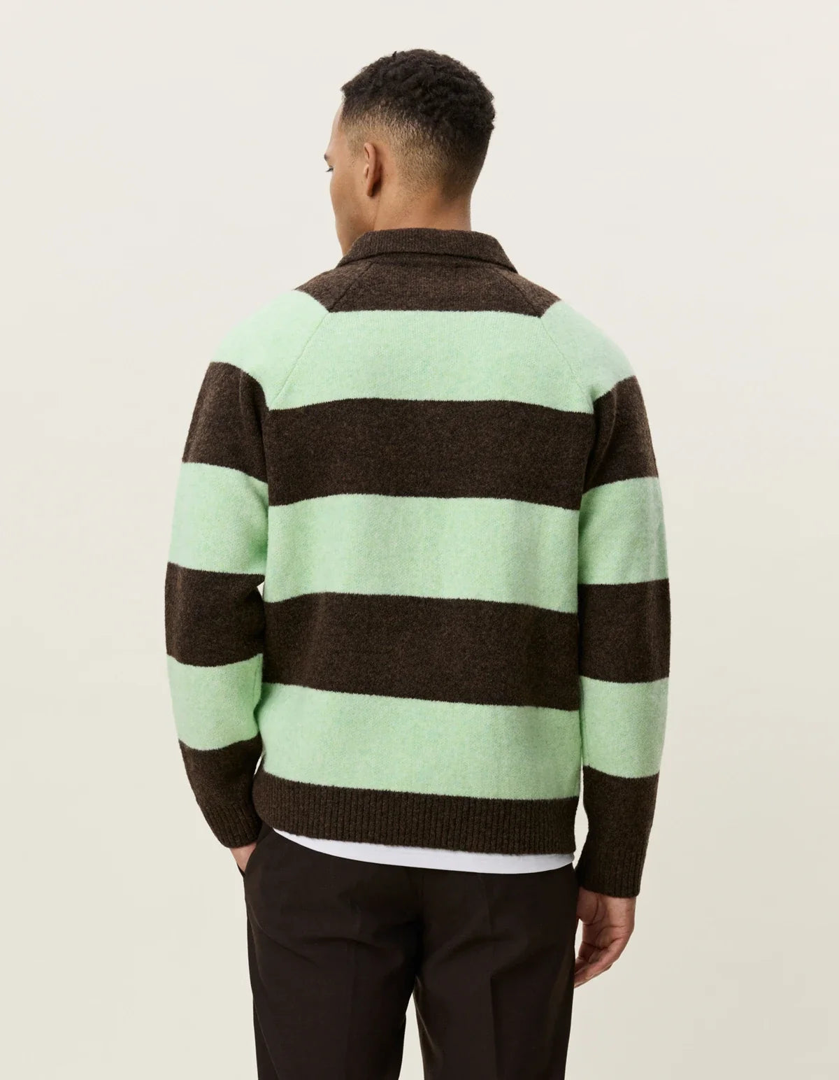 Les Deux Striped Melange Knitted Polo