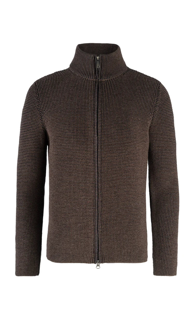 Phil Petter Zip jacket in 10,000 meters of the finest merino wool, regular fit