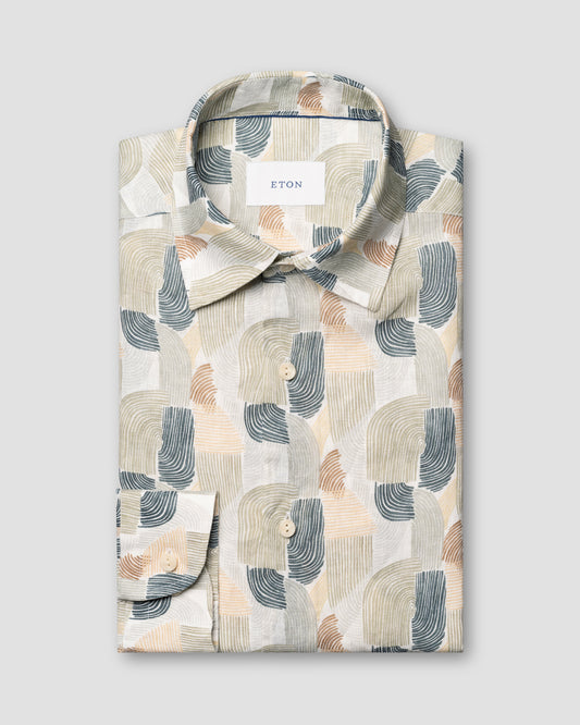 Eton Linen Geometric Shirt