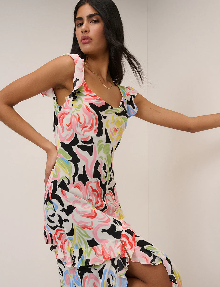 Nobody's Child - Black Floral Juniper Maxi Dress