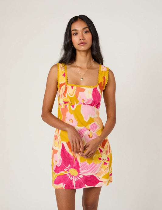 Nobody's Child - Yellow Floral Ciara Midi Dress