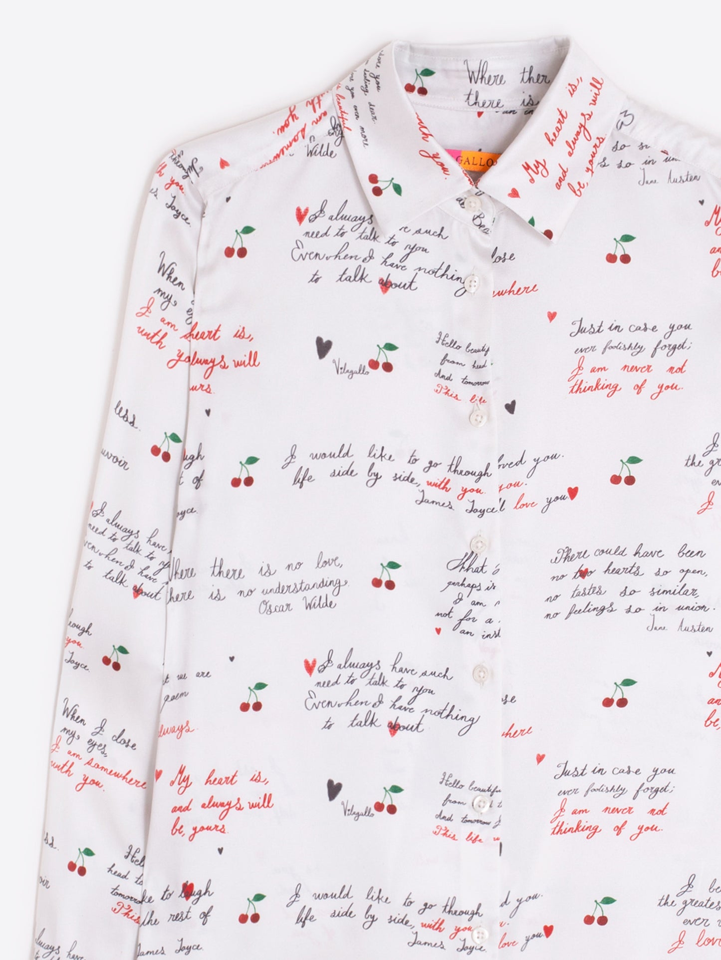 Vilagallo Ivory Love Letter Button Up