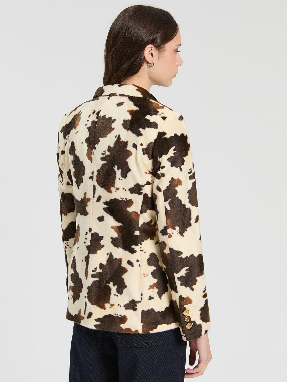 Vilagallo Hillary Blazer Cow Print Blazer