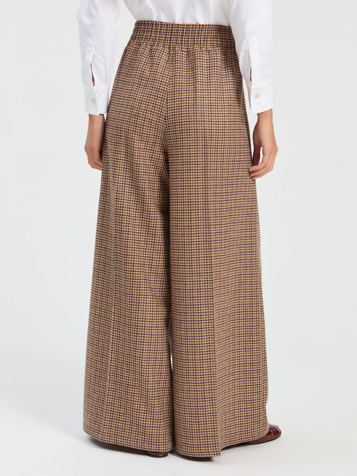 Vilagallo Marian Wide Houndstooth Trousers