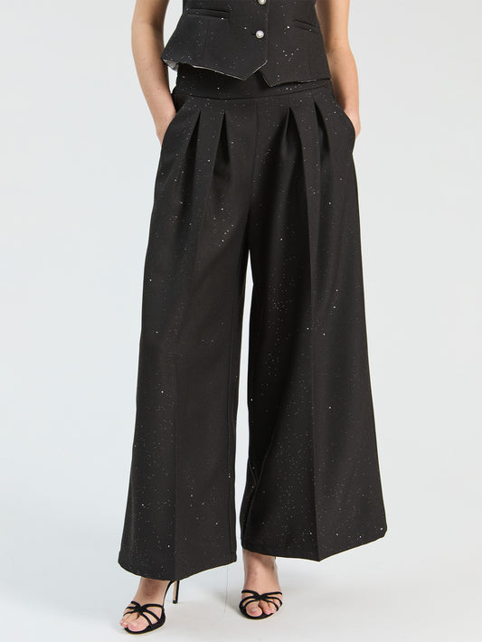 Vilagallo Black Sequin Trousers