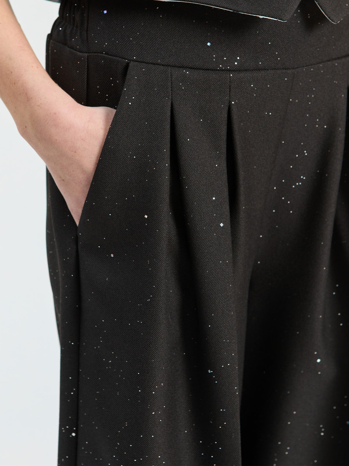 Vilagallo Black Sequin Trousers