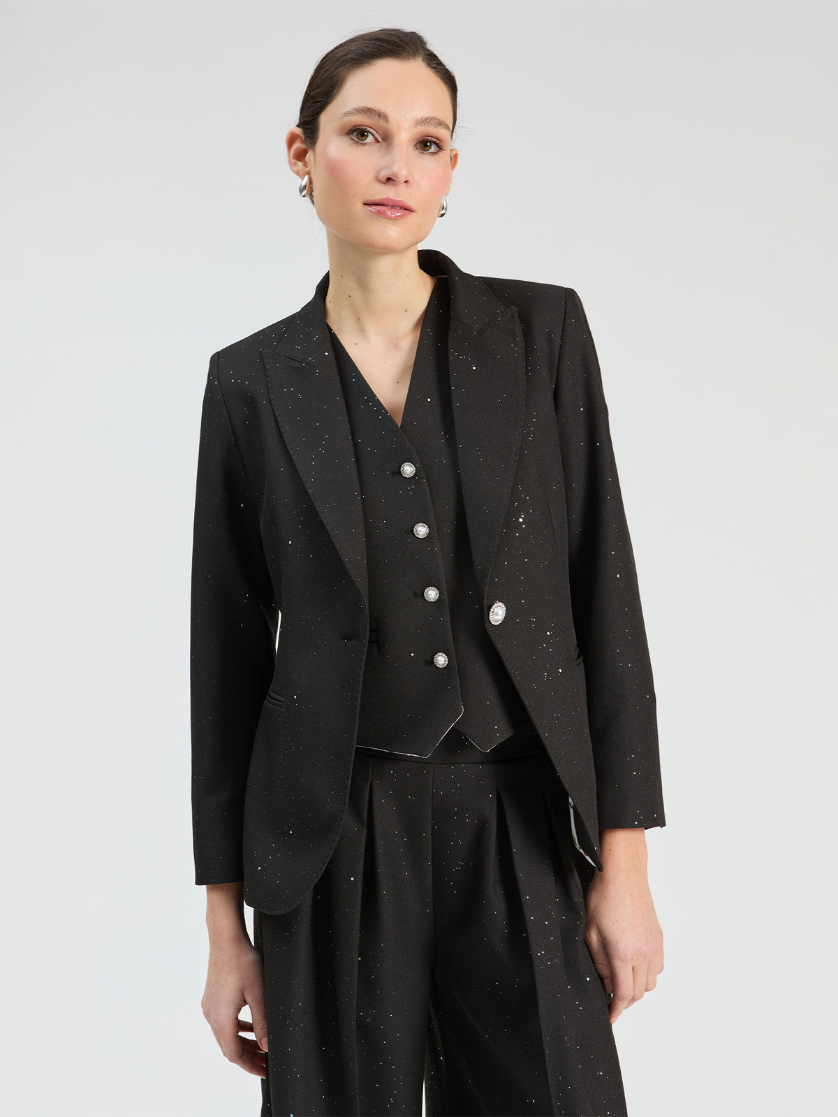 Vilagallo Black Sequin Vest
