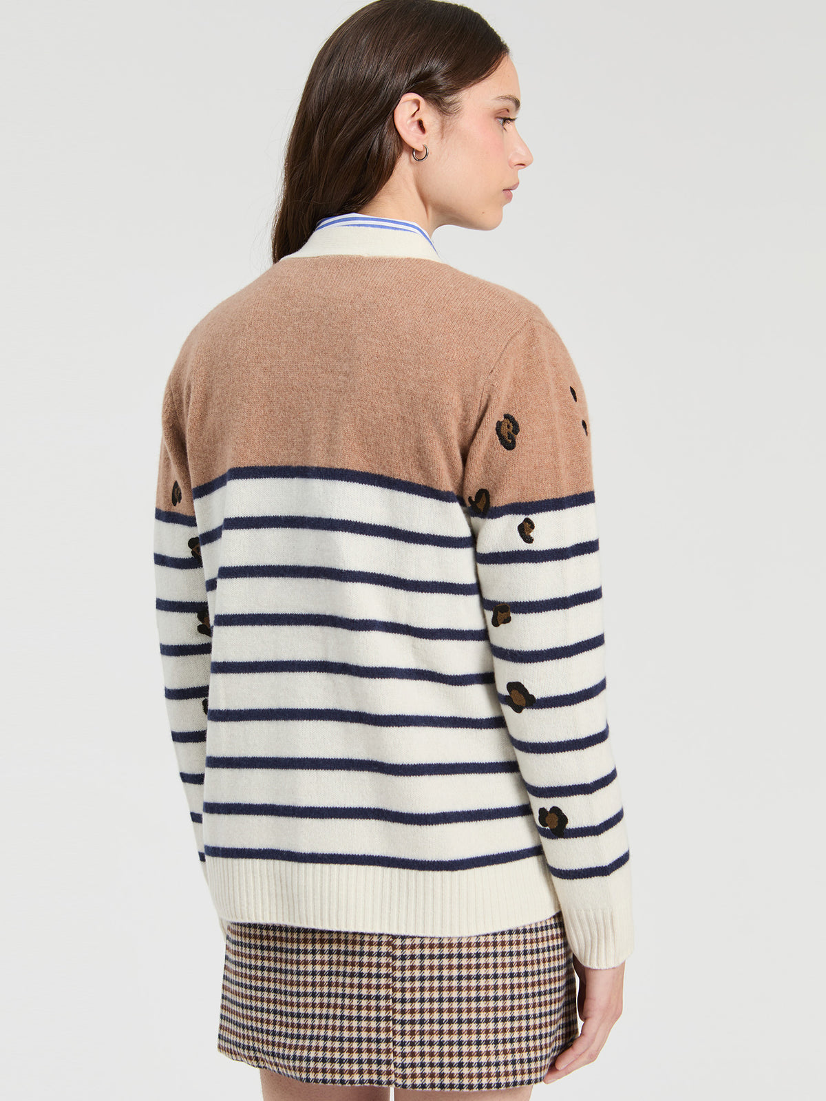 Vilagallo Leopard and Striped Cardigan