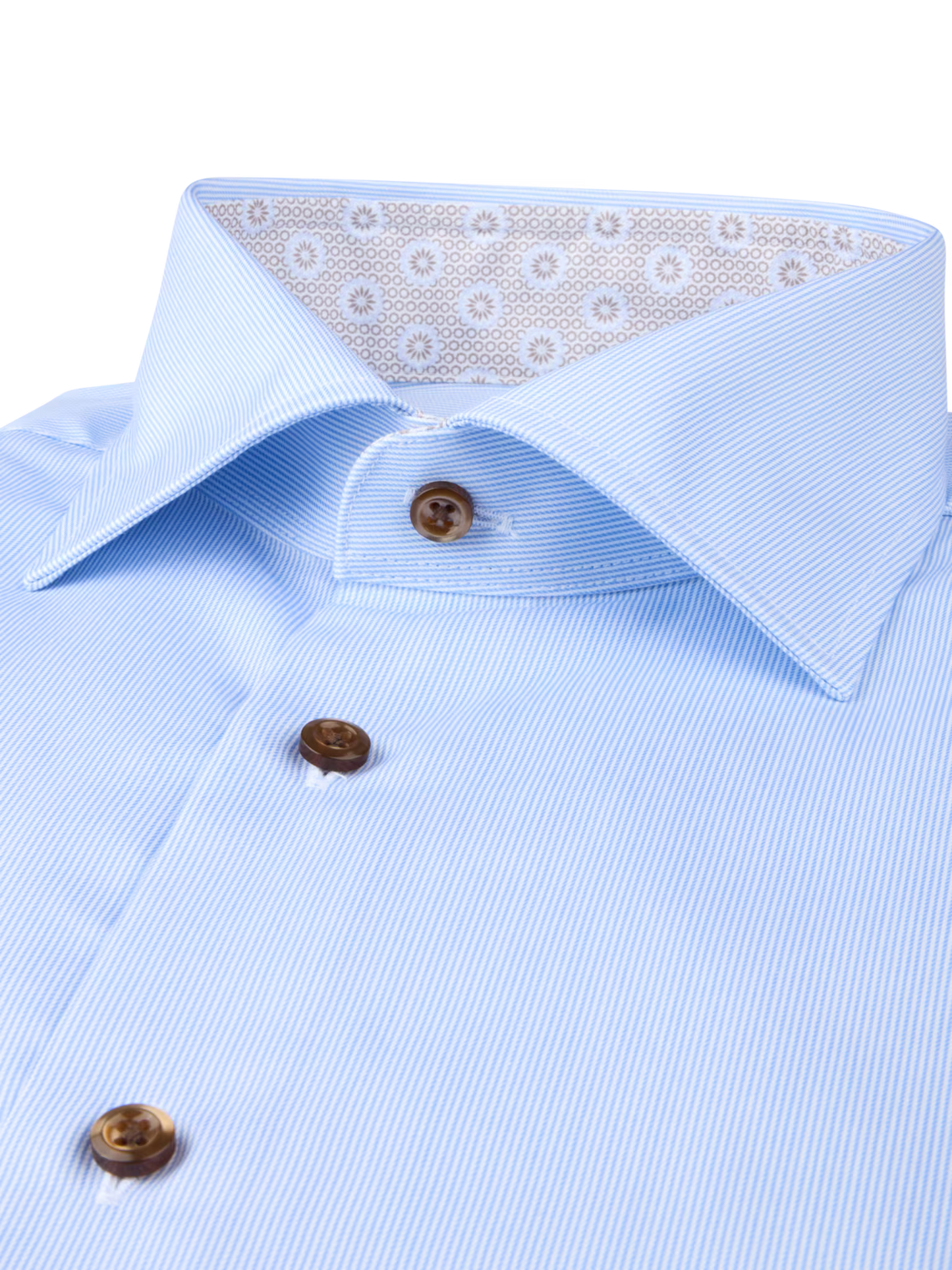 Stenstroms - Light blue Twill Shirt with Contrast, XL-Sleeves
