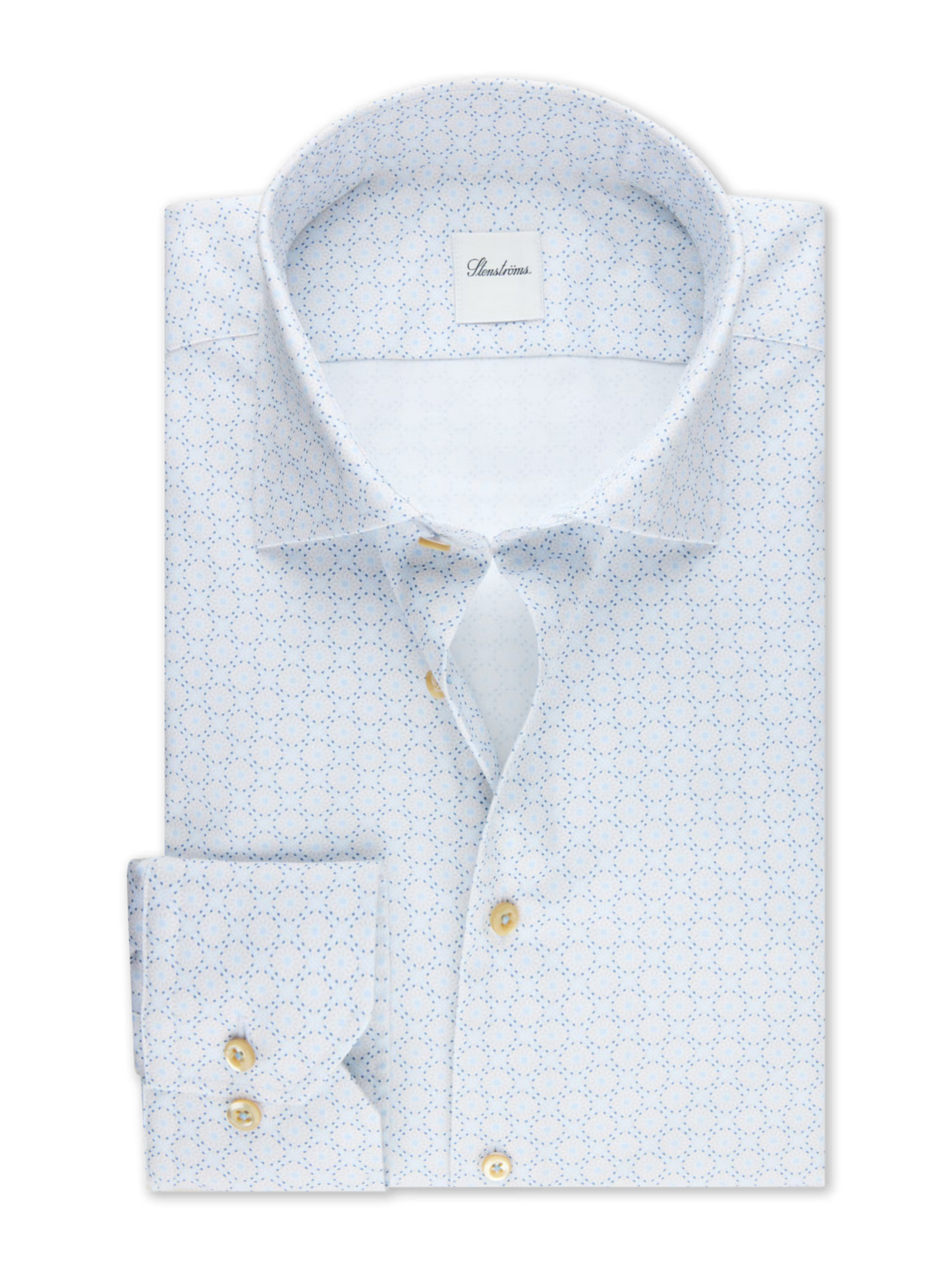 Stenstroms - Light blue Patterned Twill Shirt