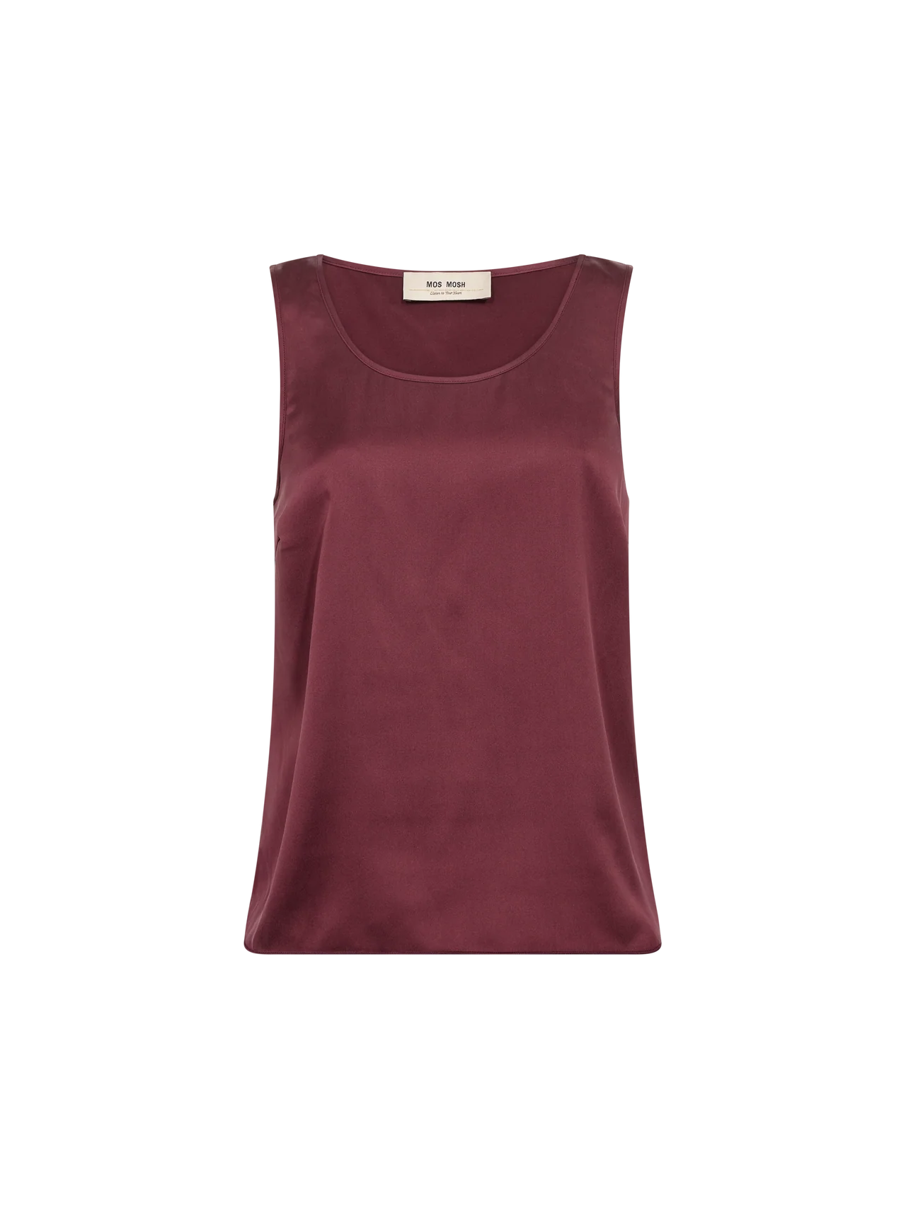 Mos Mosh Astrid Silk Tank Top in Burgundy