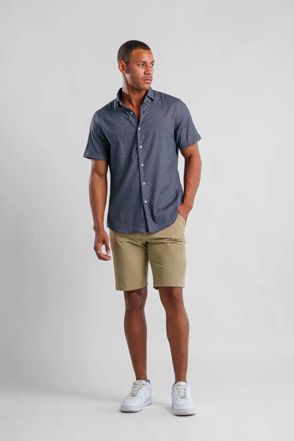 Micro Floral Printed SS Shirt