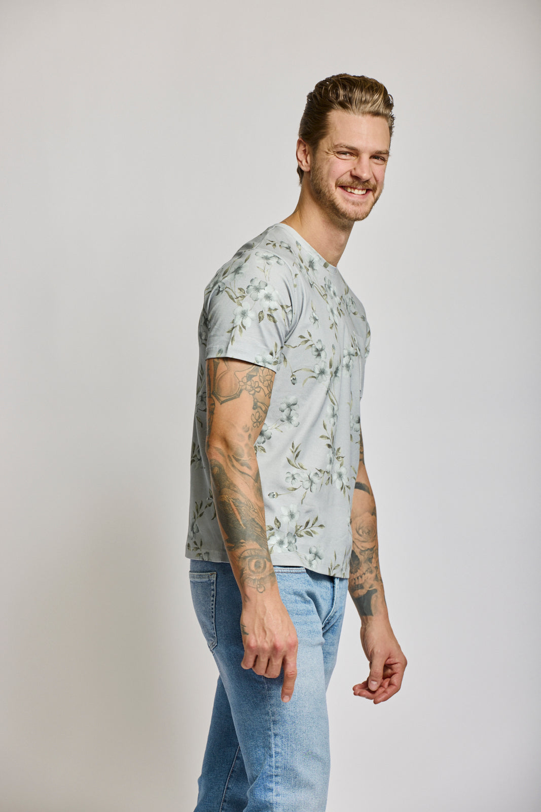 Floral Short Sleeve Crew Neck T-Shirt - 2 Colours