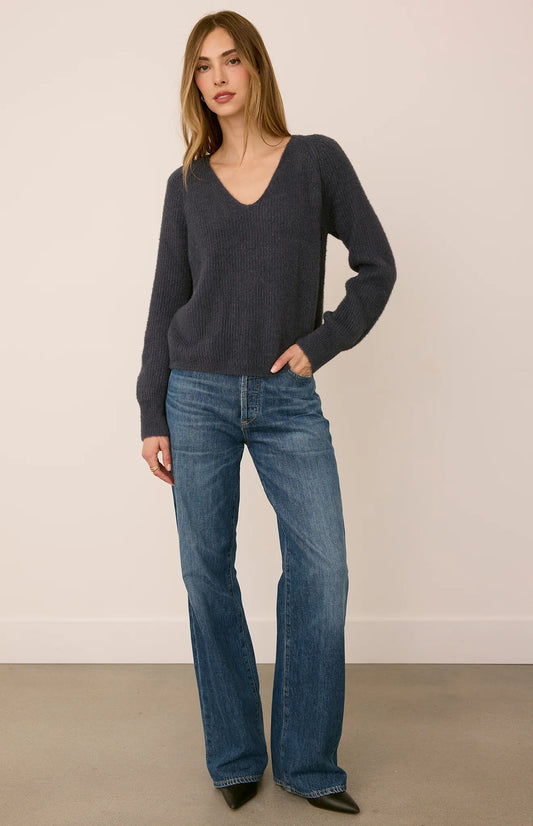 Gentle Fawn Filomena V-Neck Sweater in Smoke