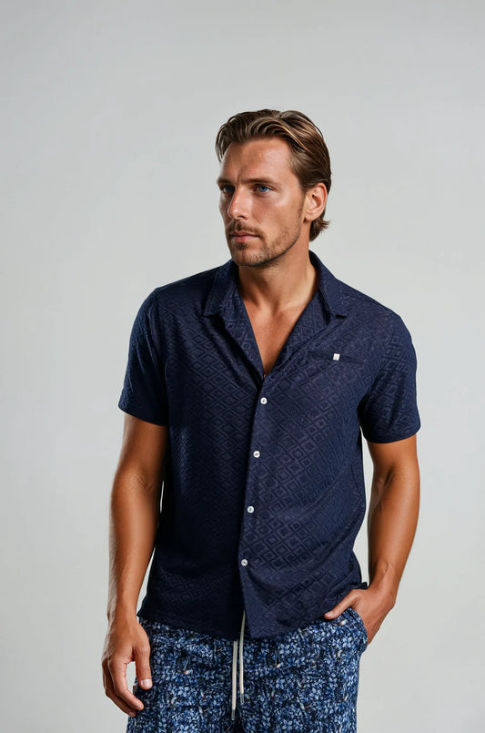 Jacquard Knit Resort Shirt