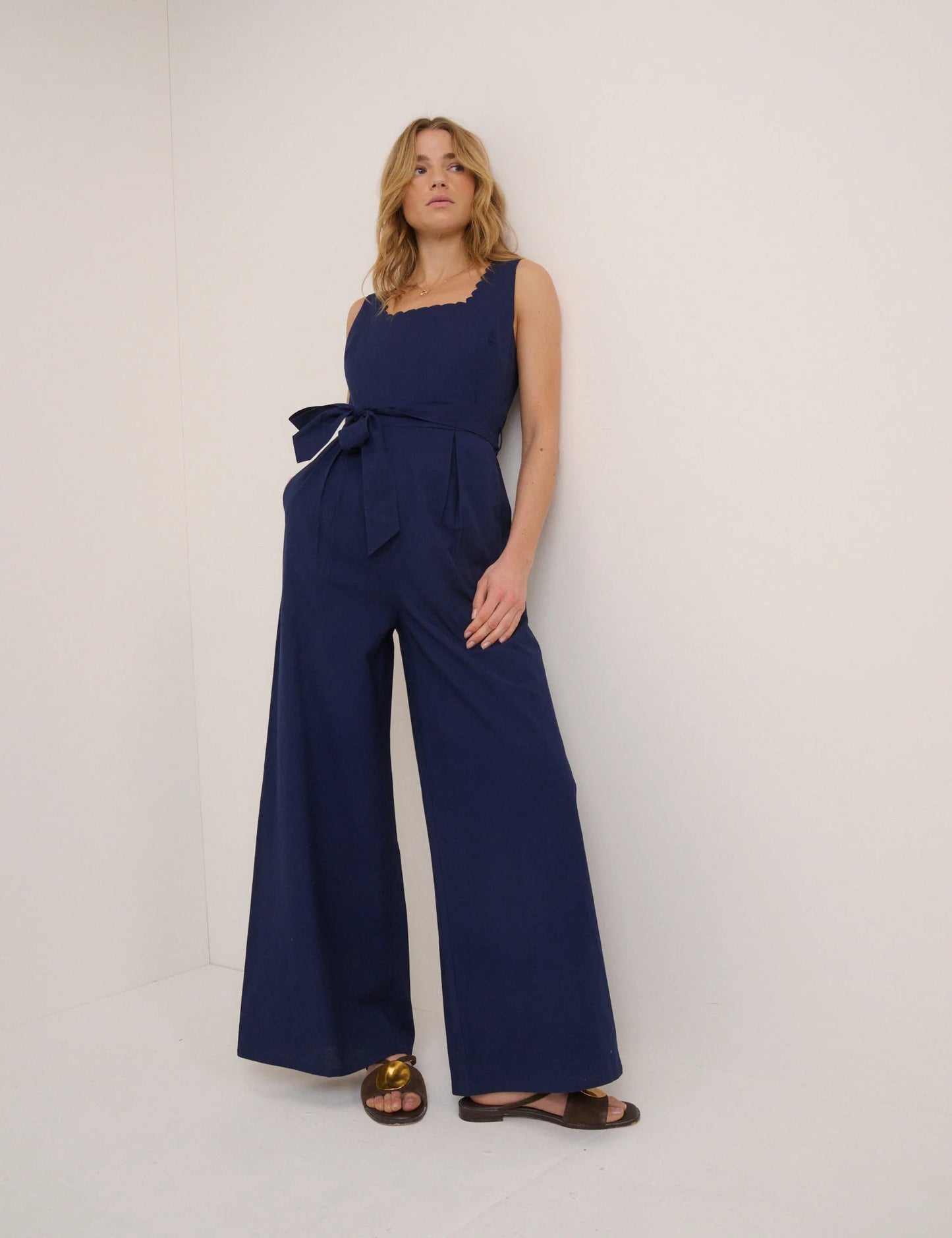 Nobody's Child - Navy Square Neck Jumpsuit