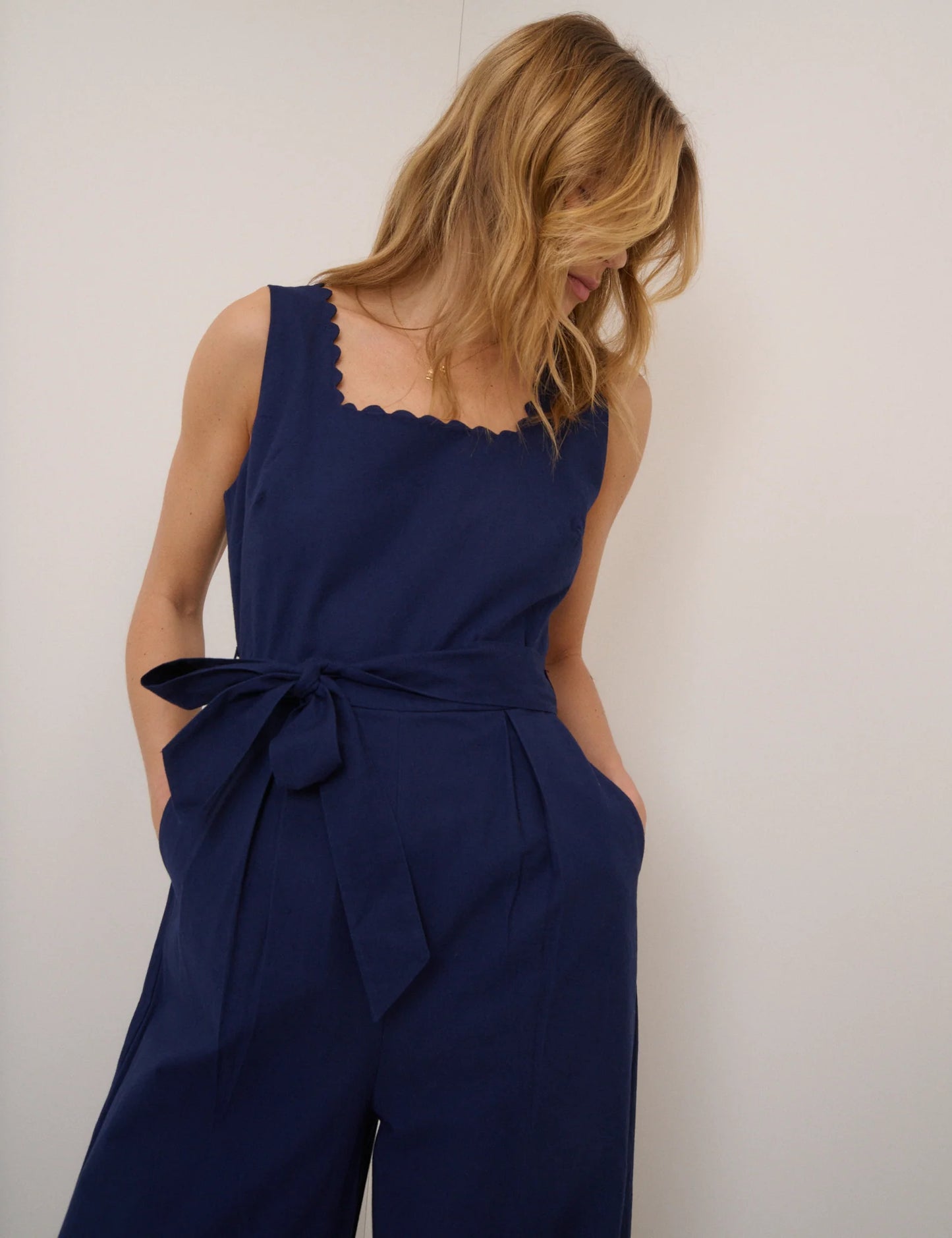Nobody's Child - Navy Square Neck Jumpsuit