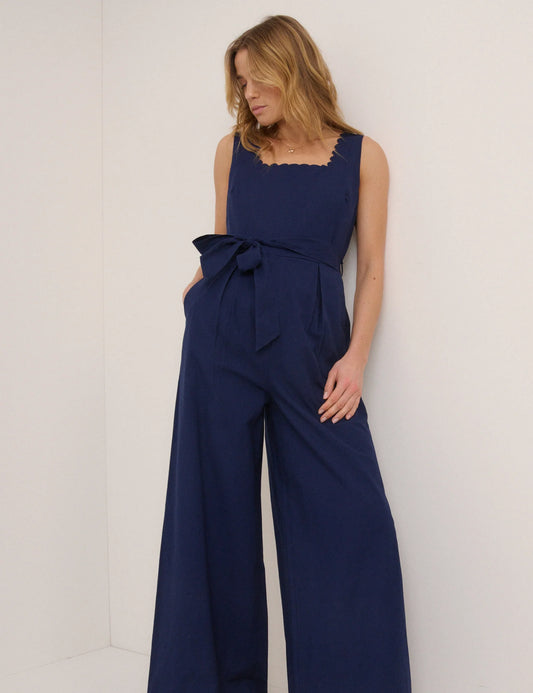 Nobody's Child - Navy Square Neck Jumpsuit