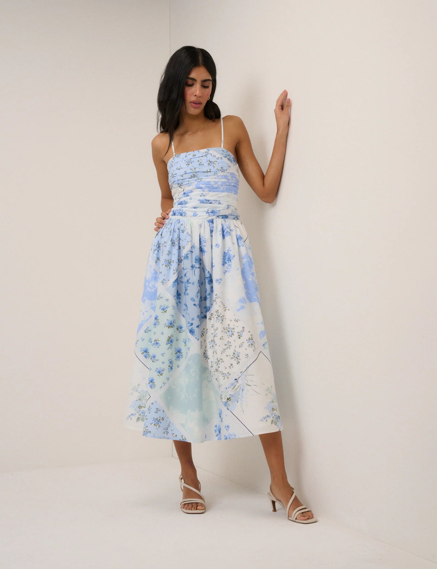 Nobody's Child - Blue Floral Bandeau Alice Dress