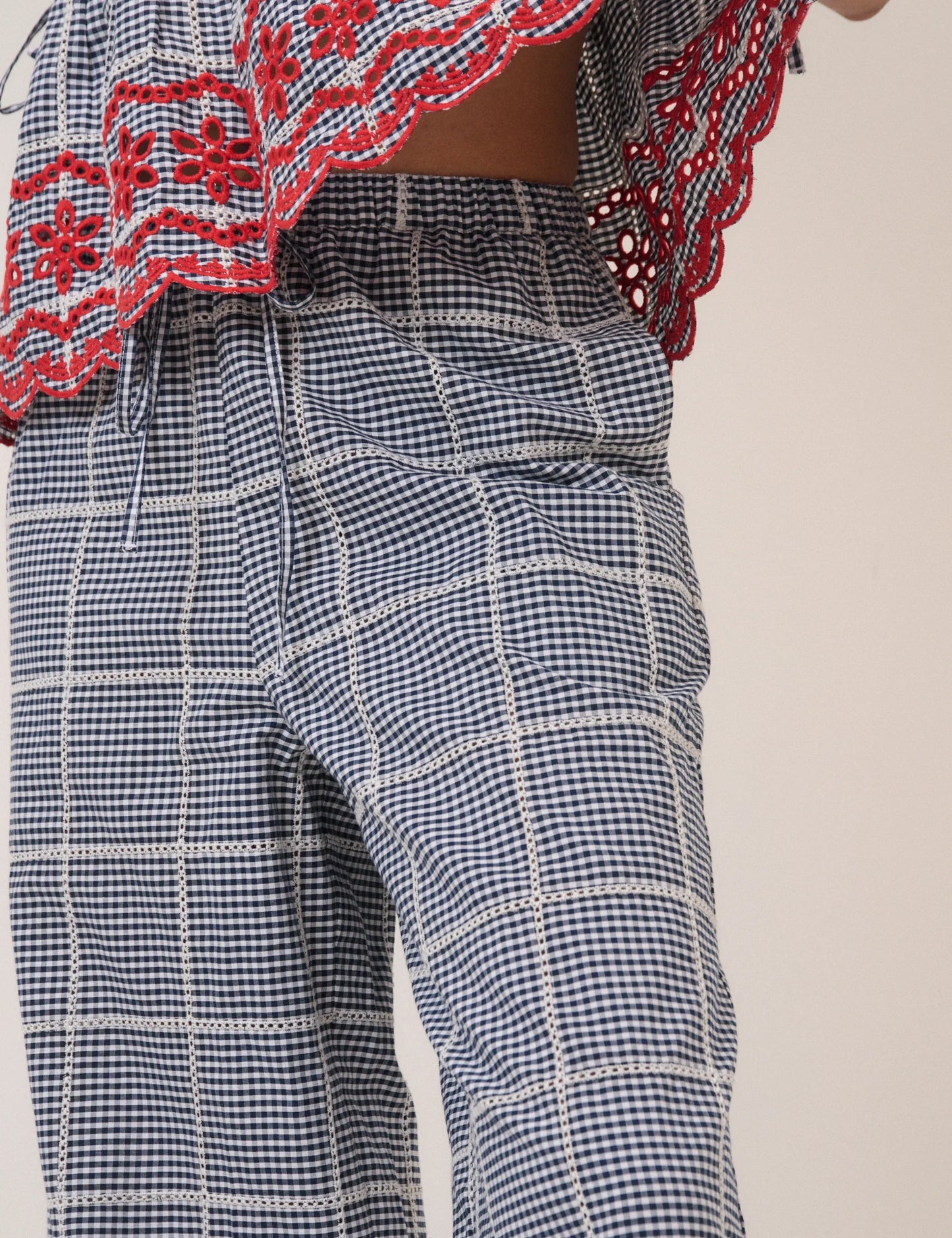 Nobody's Child - Black Gingham Cropped Trousers