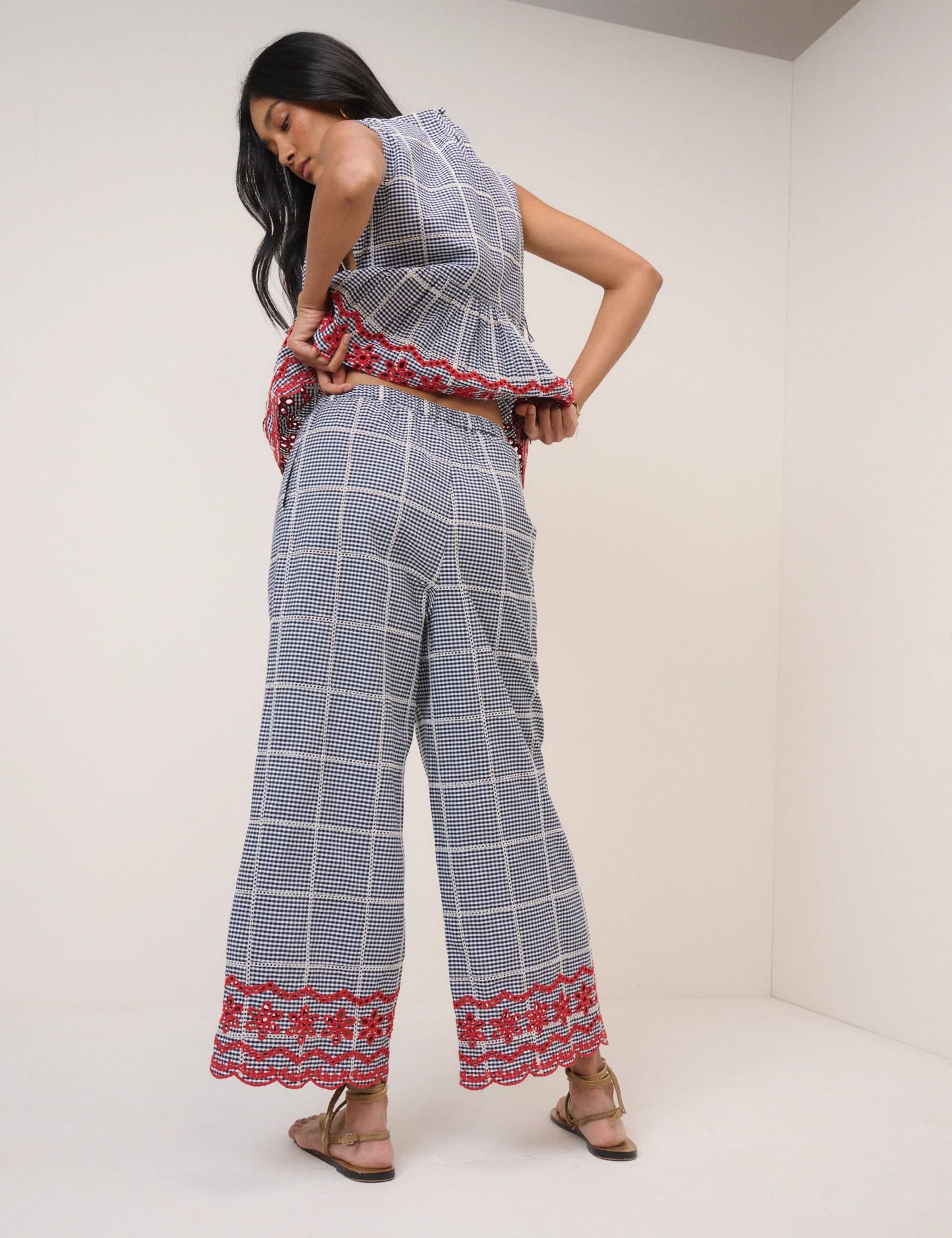 Nobody's Child - Black Gingham Cropped Trousers