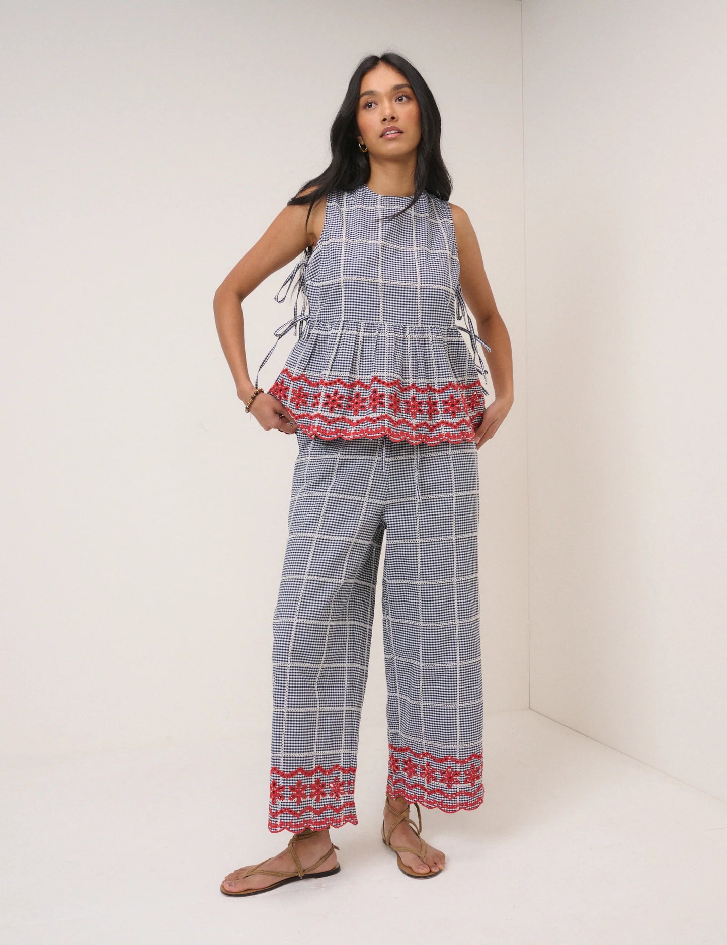 Nobody's Child - Black Gingham Cropped Trousers