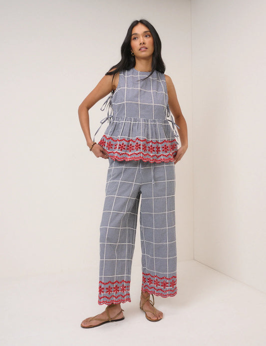 Nobody's Child - Black Gingham Cropped Trousers