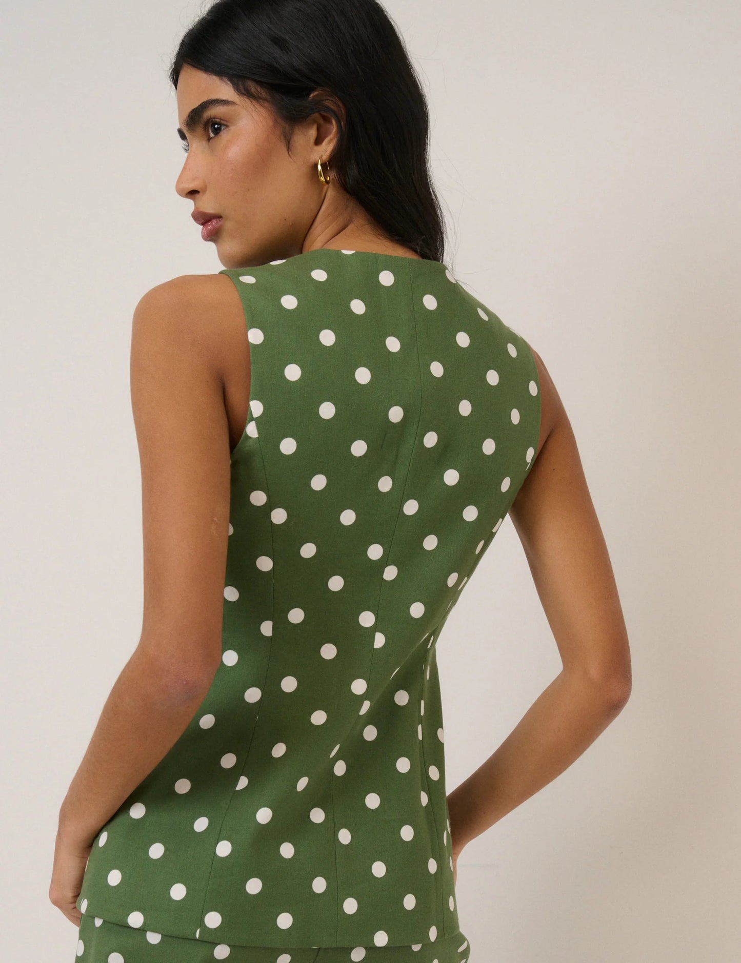 Nobody's Child Polka Dot Longline Tailored Waistcoat