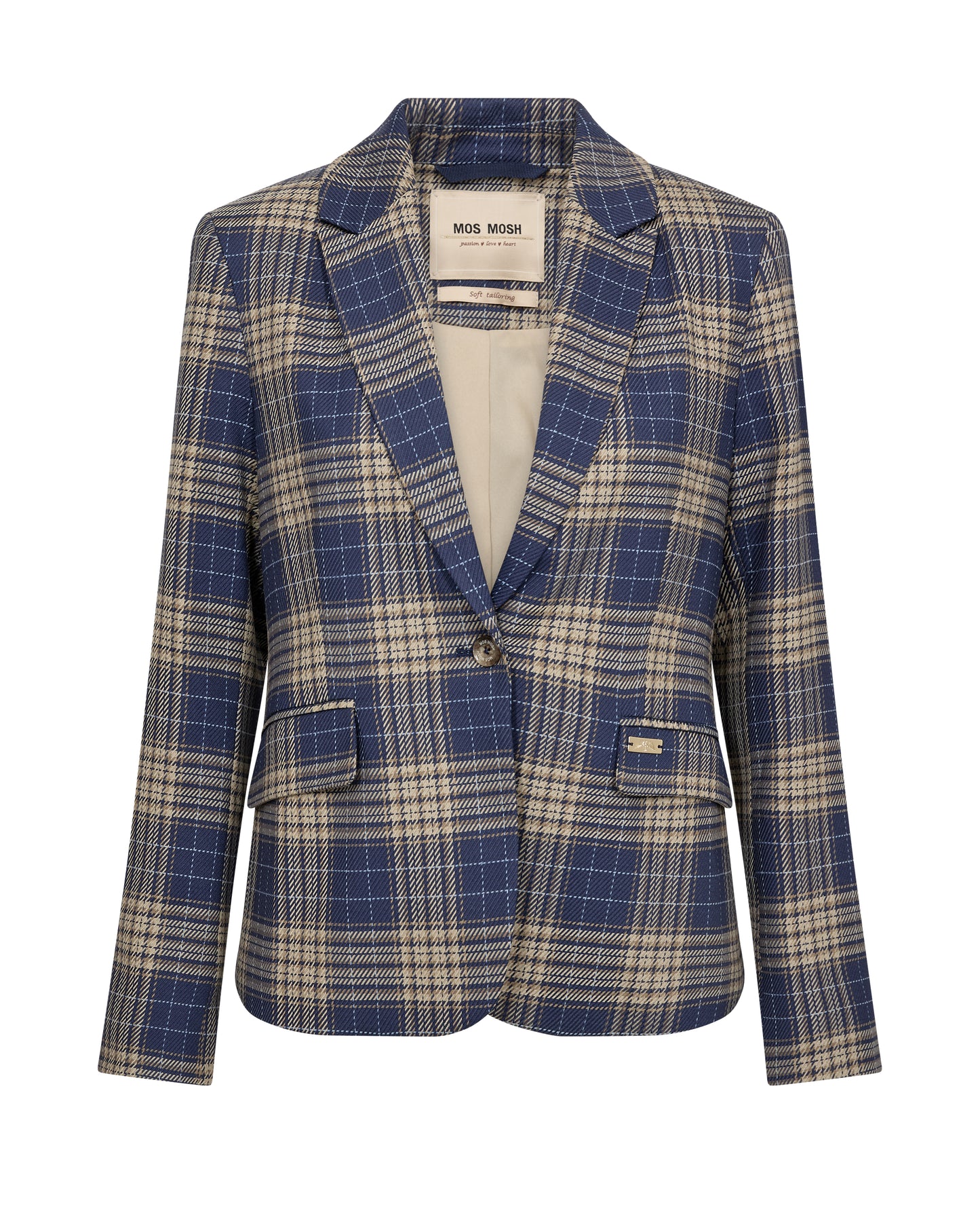 Mos Mosh Blake Chec Blazer Crown Blue