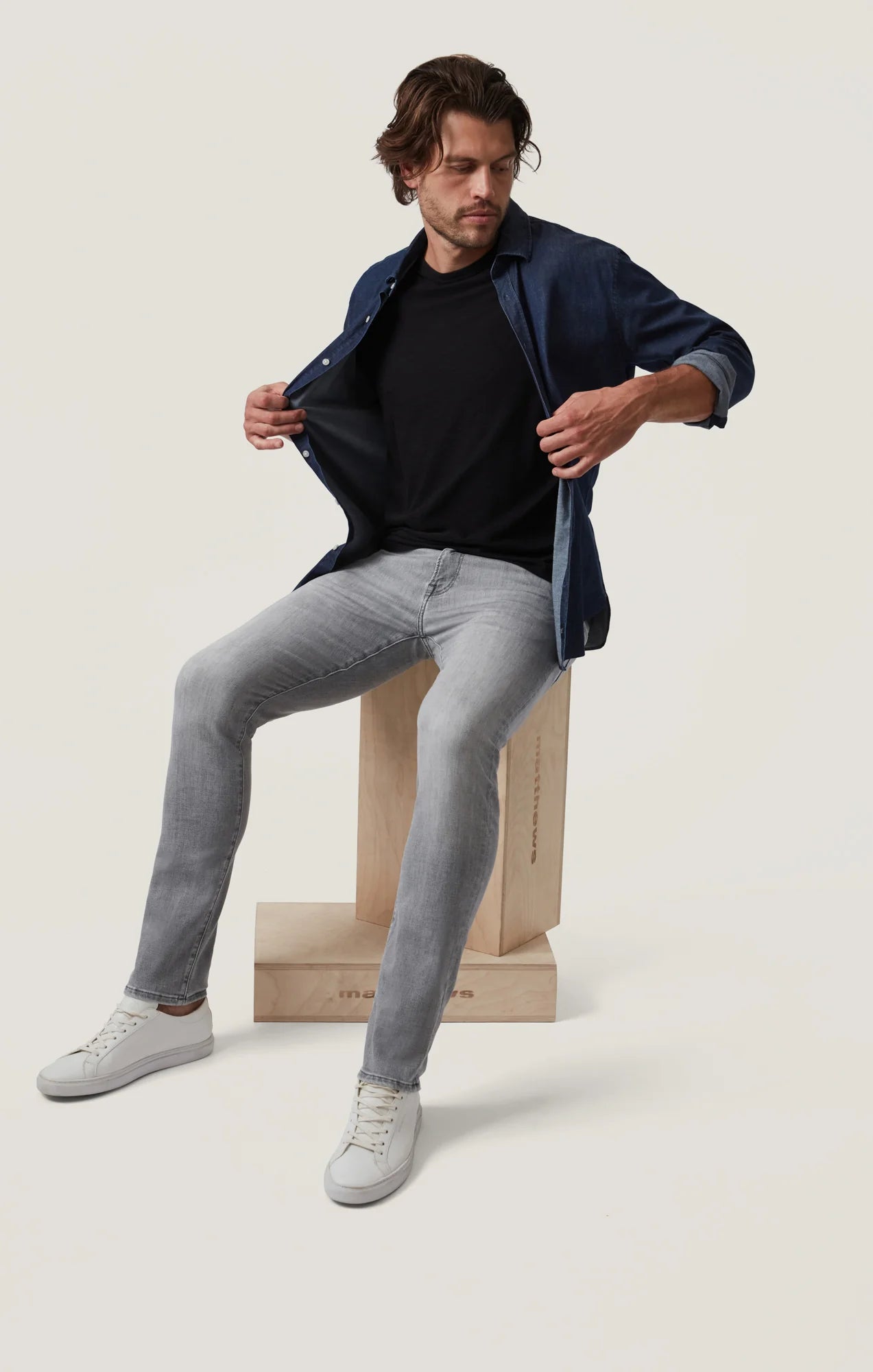 Cool Light Grey Organic Jean - 34 Heritage